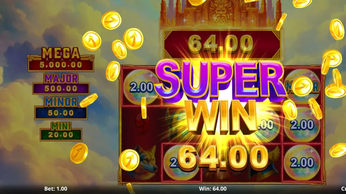 Amazing Link Odin slot game interface featuring Norse mythology theme